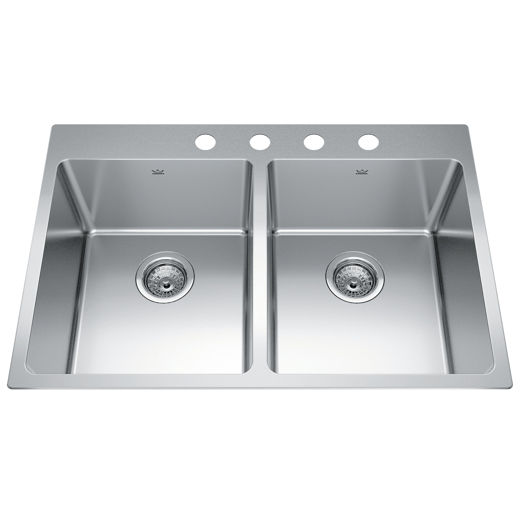 Kindred BDL2131-9-4- Brookmore 31-in LR x 20.9-in FB Drop in Double Bowl Stainless Steel Kitchen Sink