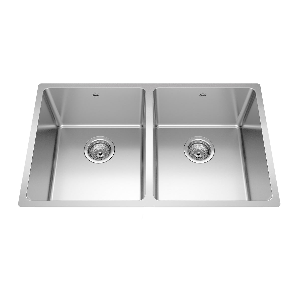 Kindred BDU1831-9- Brookmore 12.1-in LR x 18.2-in FB Undermount Double Bowl Stainless Steel Kitchen Sink - FaucetExpress.ca