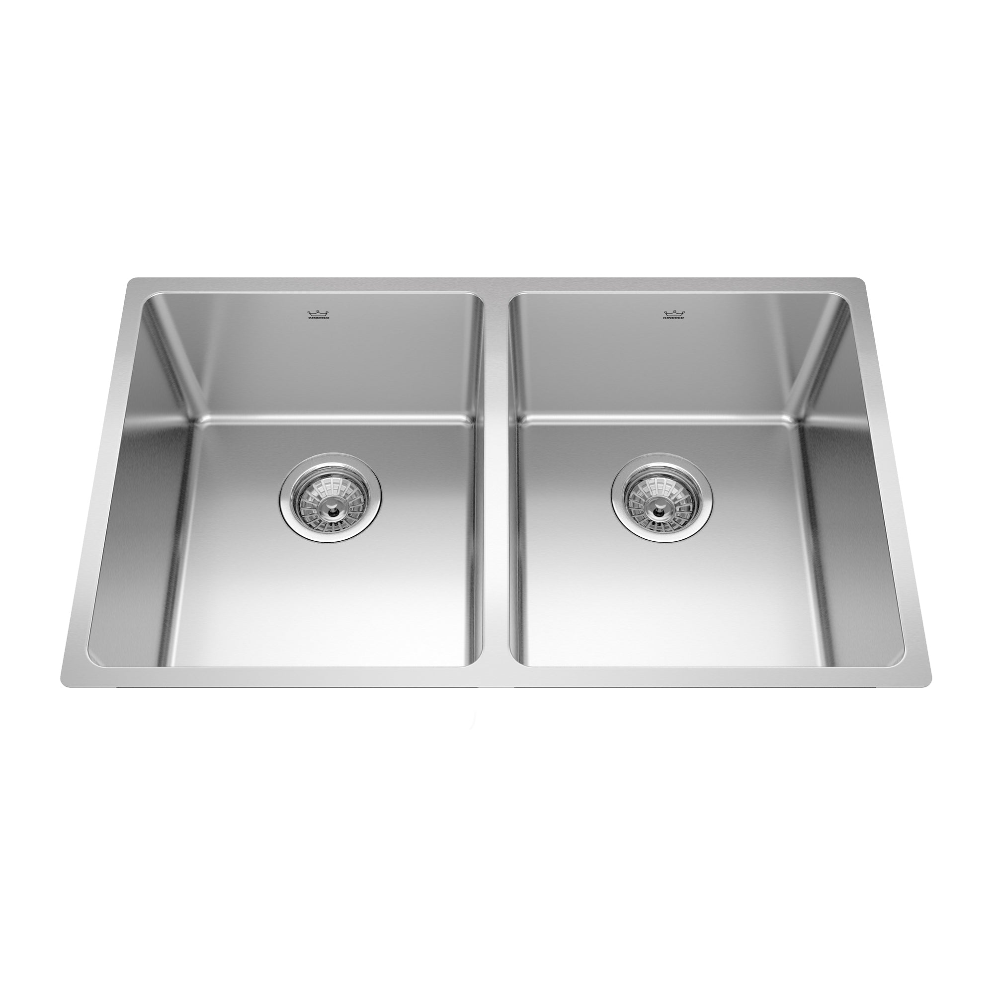 Kindred BDU1831-9- Brookmore 12.1-in LR x 18.2-in FB Undermount Double Bowl Stainless Steel Kitchen Sink