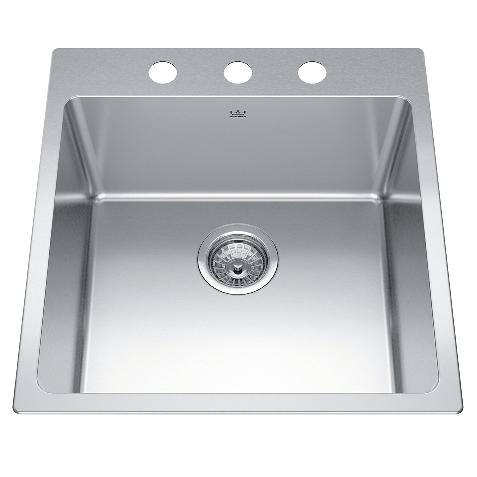 Kindred BSL2120-9-3- Brookmore 20-in LR x 20.9-in FB Drop in Single Bowl Stainless Steel Kitchen Sink
