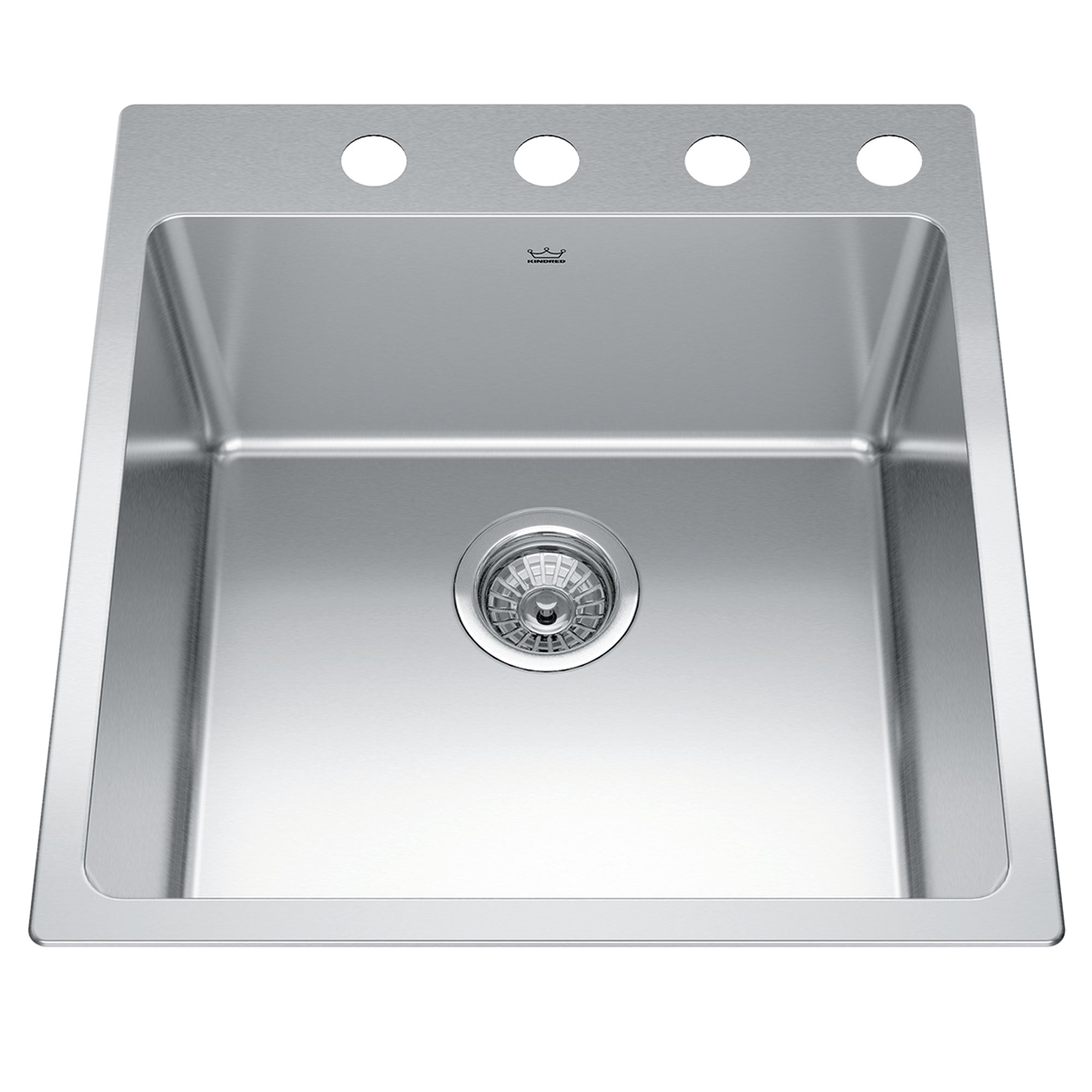 Kindred BSL2120-9-4- Brookmore 20-in LR x 20.9-in FB Drop in Single Bowl Stainless Steel Kitchen Sink