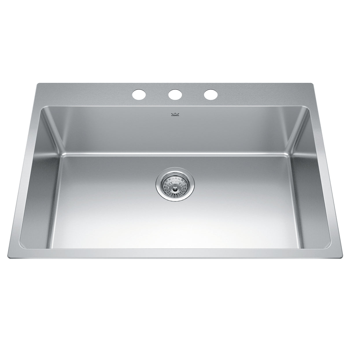 Kindred BSL2131-9-3- Brookmore 31-in LR x 20.9-in FB Drop in Single Bowl Stainless Steel Kitchen Sink - FaucetExpress.ca