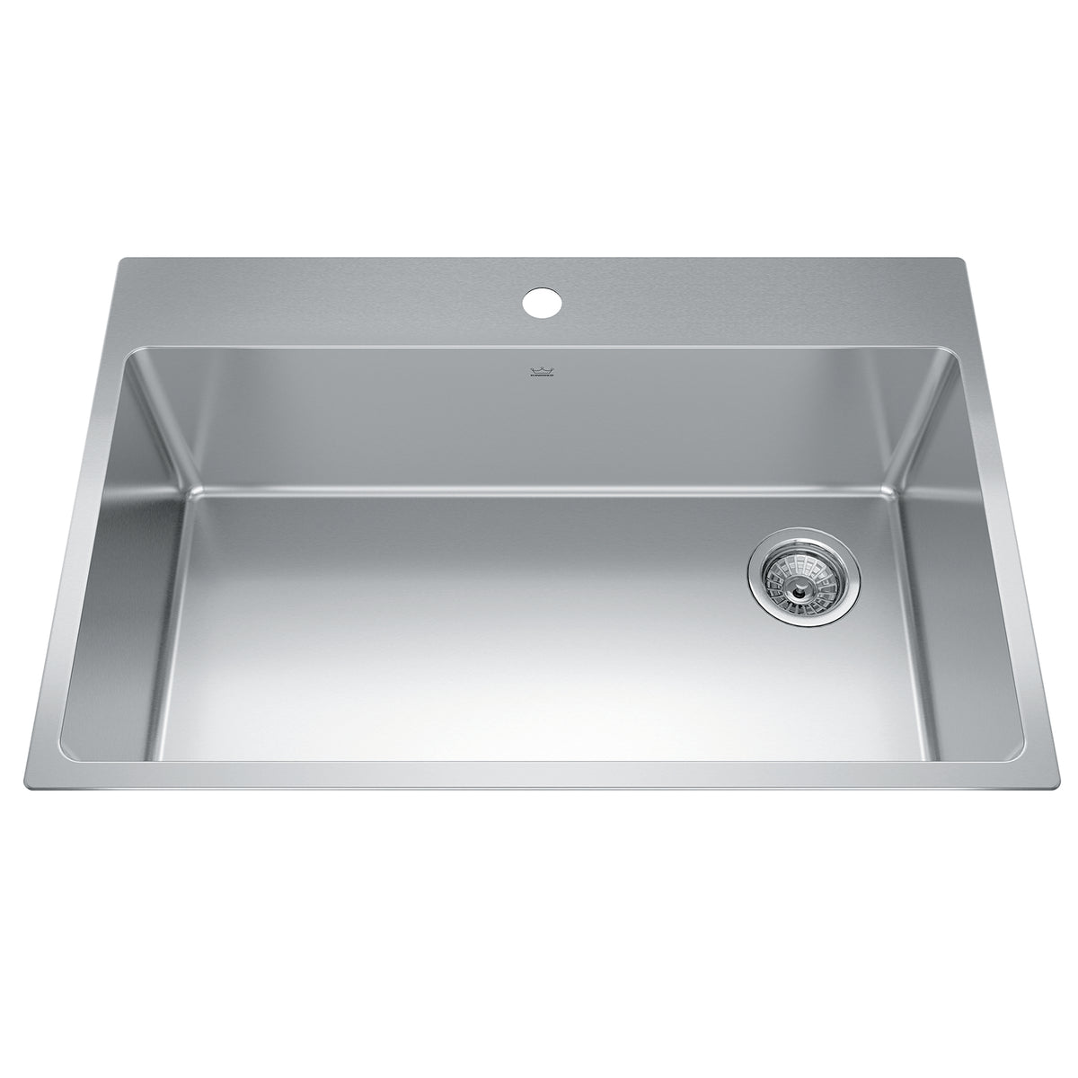 Kindred BSL2233-9-1OW- Brookmore 32.9-in LR x 22.1-in FB Drop in Single Bowl Stainless Steel Kitchen Sink - FaucetExpress.ca