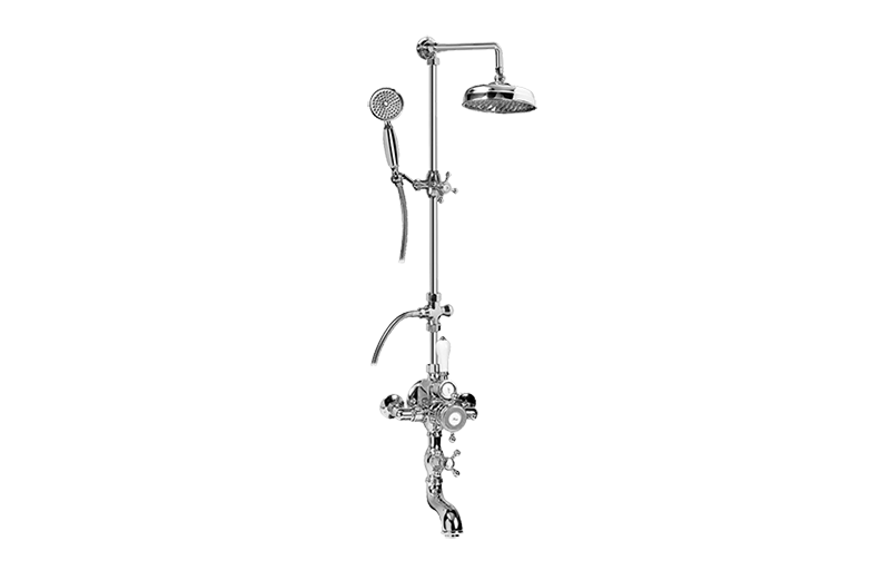 Graff CD4.11-C2S-AU - Traditional Exposed Thermostatic Tub And Shower System - W/Metal Handshower Handle