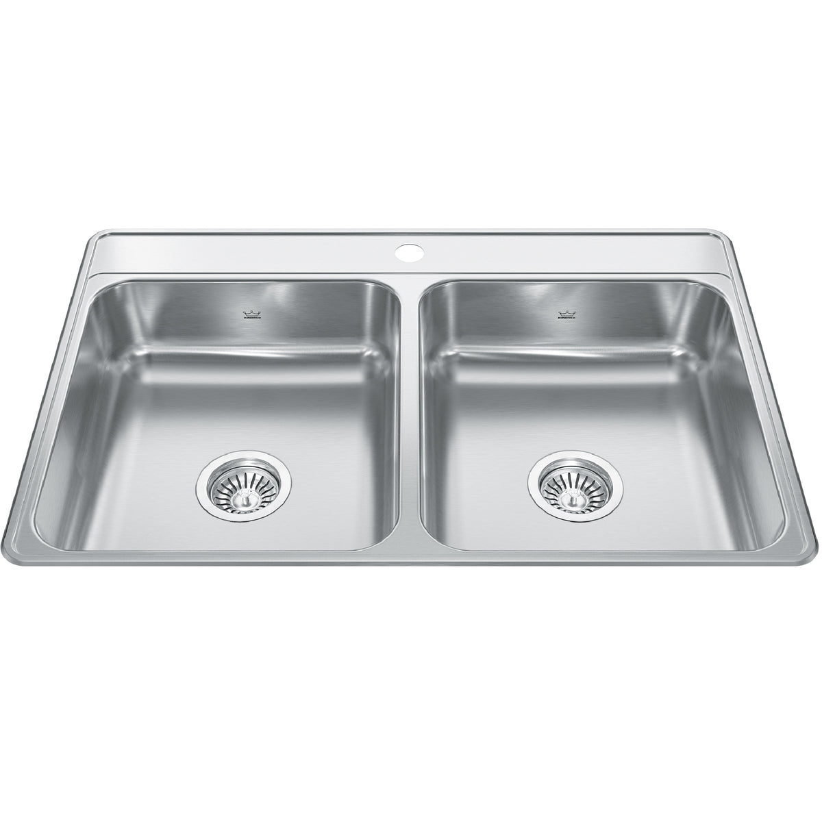 Kindred CDLA3322-6-1- Creemore 33-in LR x 22-in FB Drop In Double Bowl 1-Hole Stainless Steel Kitchen Sink - FaucetExpress.ca