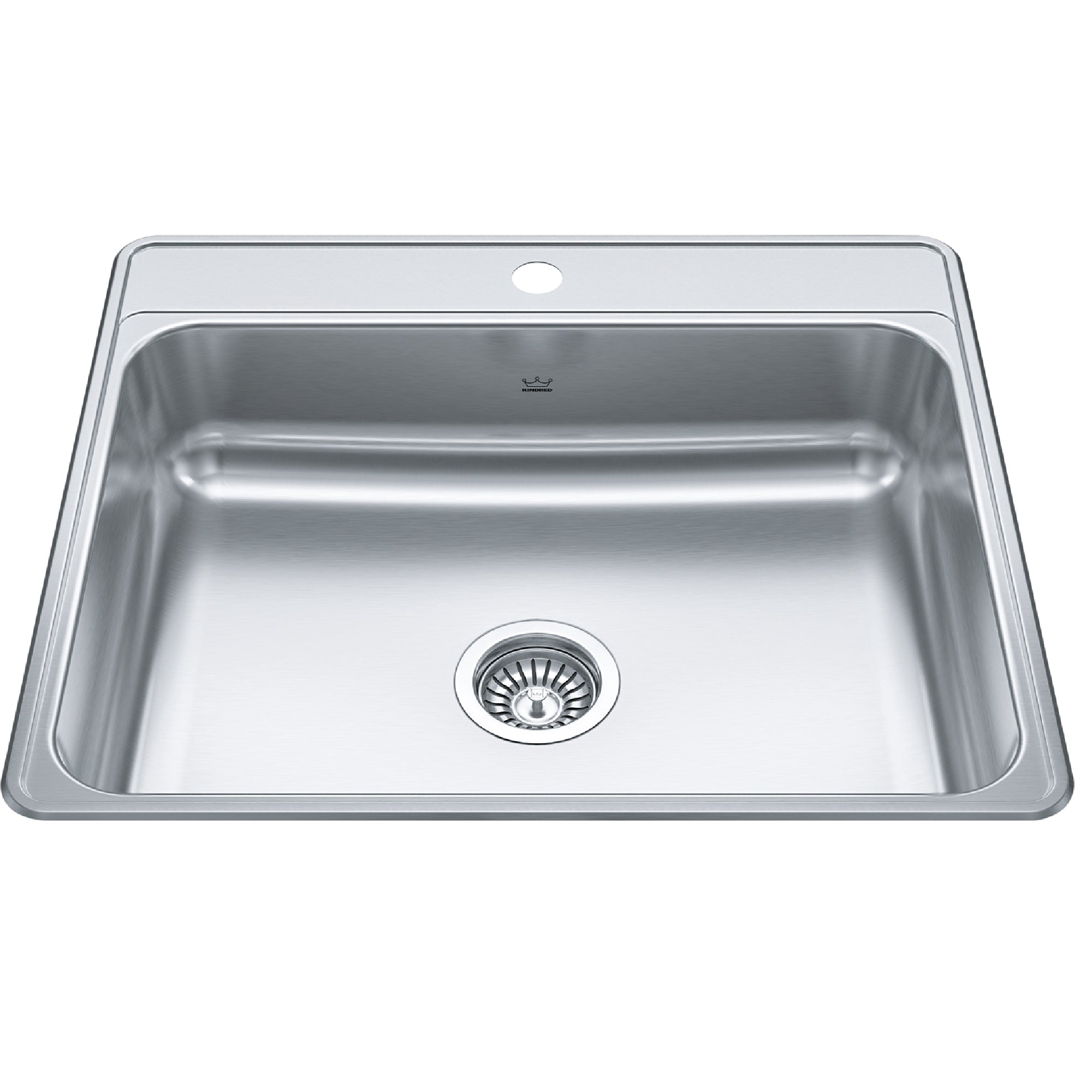 Kindred CSLA2522-6-1- Creemore 25-in LR x 22-in FB Drop In Single Bowl 1-Hole Stainless Steel Kitchen Sink