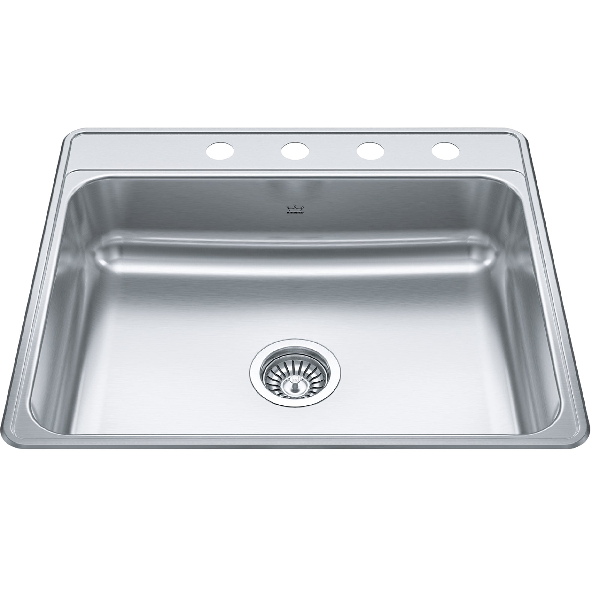 Kindred CSLA2522-6-4- Creemore 25-in LR x 22-in FB Drop In Single Bowl 4-Hole Stainless Steel Kitchen Sink