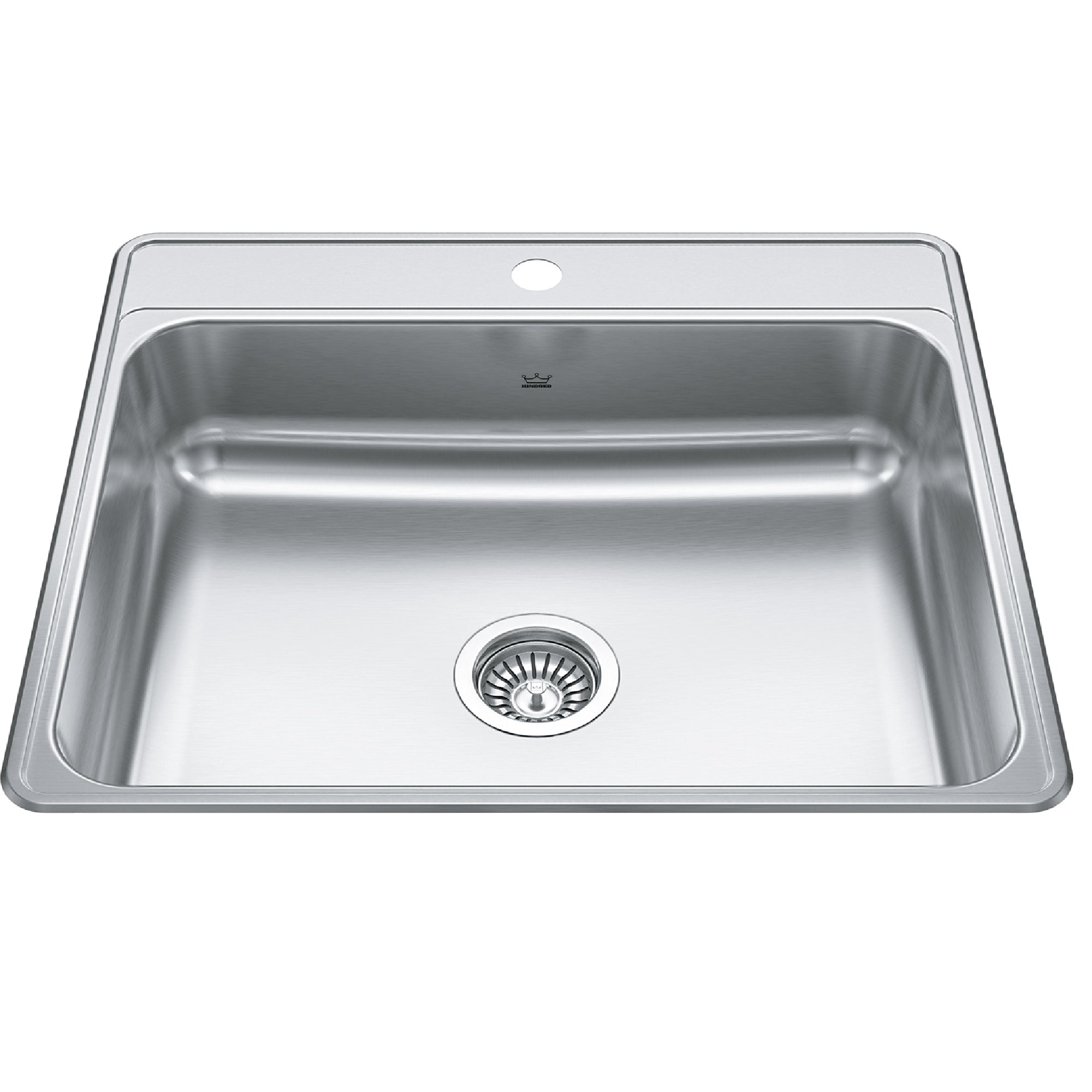 Kindred CSLA2522-7-1- Creemore 25-in LR x 22-in FB Drop In Single Bowl 1-Hole Stainless Steel Kitchen Sink