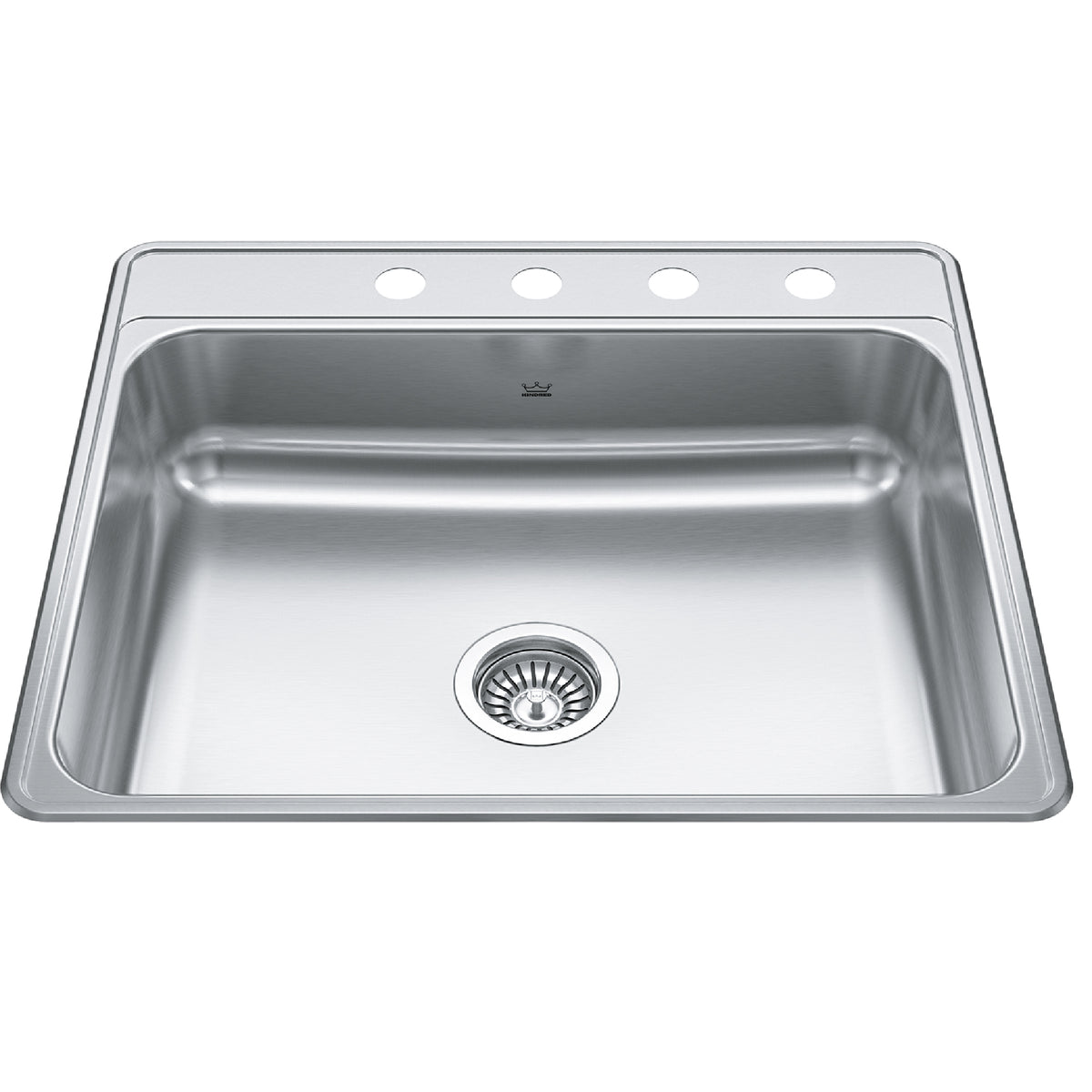 Kindred CSLA2522-7-4- Creemore 25-in LR x 22-in FB Drop In Single Bowl 4-Hole Stainless Steel Kitchen Sink - FaucetExpress.ca