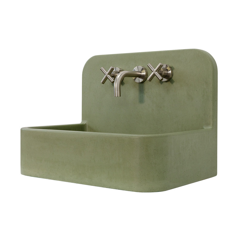 Lacava - Wall-Mount Or Vanity Top Sink Made Of Concrete, No Overflow. W: 22", D: 14", H: 16". Three Faucet Holes. Bracket Br1711 For Wall-Mount Installation Sold Separately.