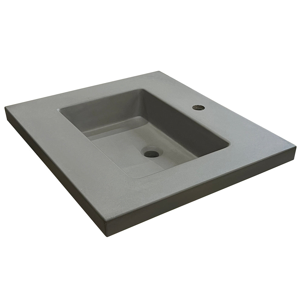 Lacava - Concrete Vanity Top Made Of Concrete For Vanity Ntr-Un-24, No Faucet Holes