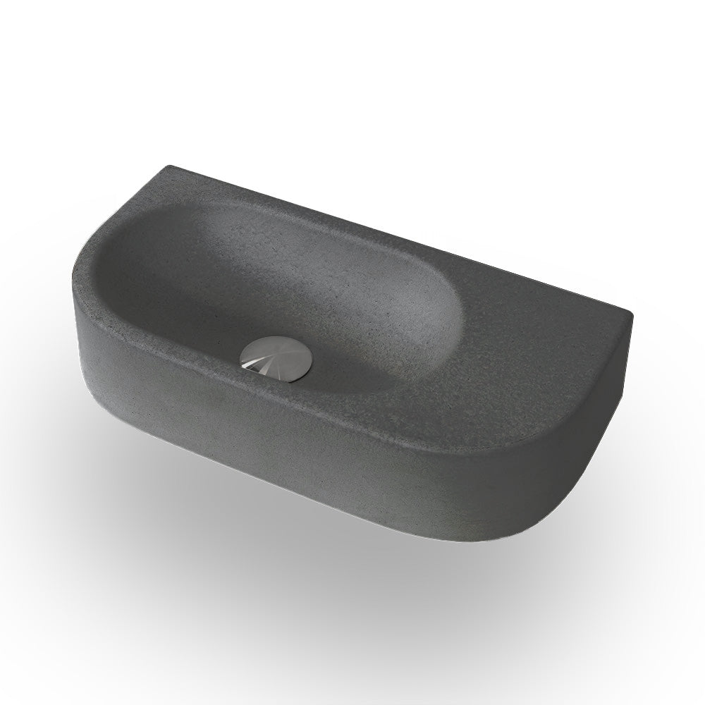 Lacava - Wall-Mount Or Above-Counter Concrete Sink Without An Overflow. W: 21-3/4", D: 10-5/8", H: 5-3/8". One Faucet Hole. Bracket Br1708 For Wall-Mount Installation Sold Separately.