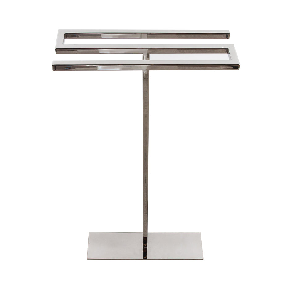Lacava - Floor-Mount Triple Towel Stand Made Of Stainless Steel, Fixing Floor Kit Included. W: 18” D: 6”H: 38”