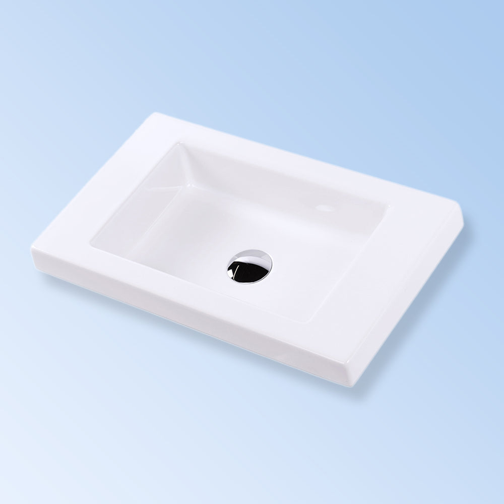 Lacava 5272-01-001 - Wall-Mount, Vanity Top Or Self-Rimming Porcelain Bathroom Sink With An Overflow. One Faucet Hole On The Side. W: 23 3/4", D: 13 3/4", H: 5 1/2".