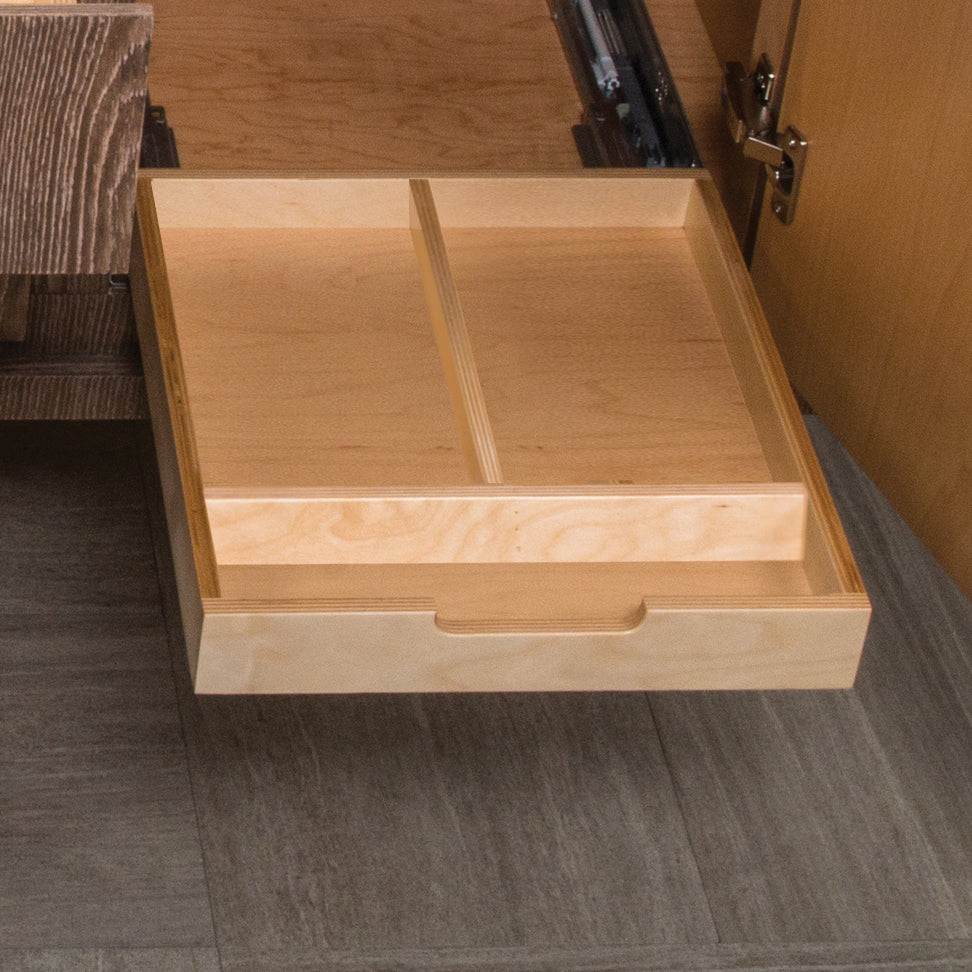 Lacava DRADD-N/A - Add-On Interior Upper Pull-Out Drawer With 4 Dividers,Customized To Fit The Selected Vanity, Made Of Baltic Birch In Natural Finish.