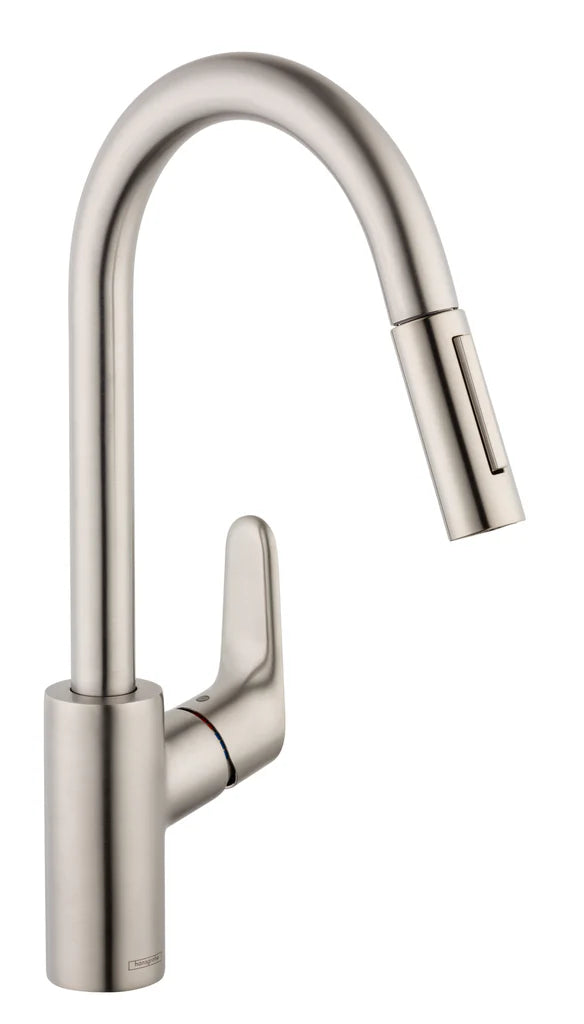 Hansgrohe 04505000- Focus Kitchen Faucet With Pulldown Spray - Steel Optik