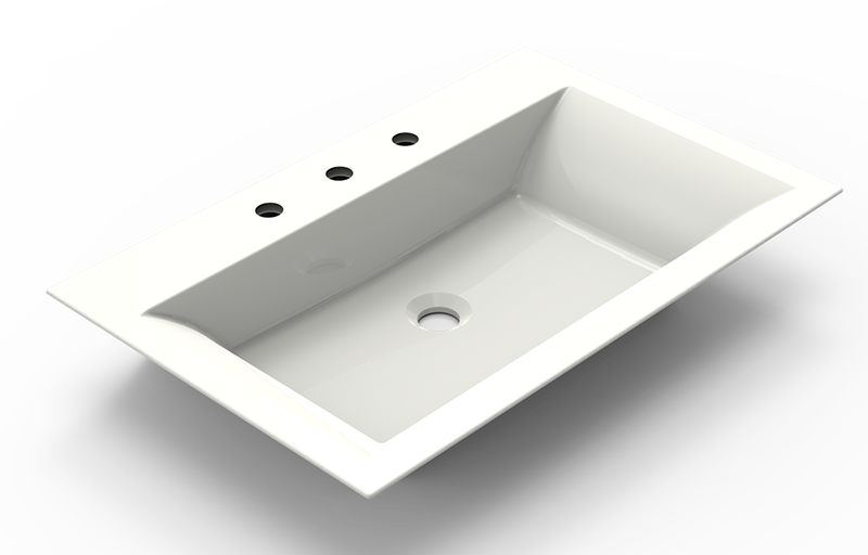 Graff FIN00-3-NO-GL - Finezza Countertop/Drop-In Sink With Three Faucet Holes