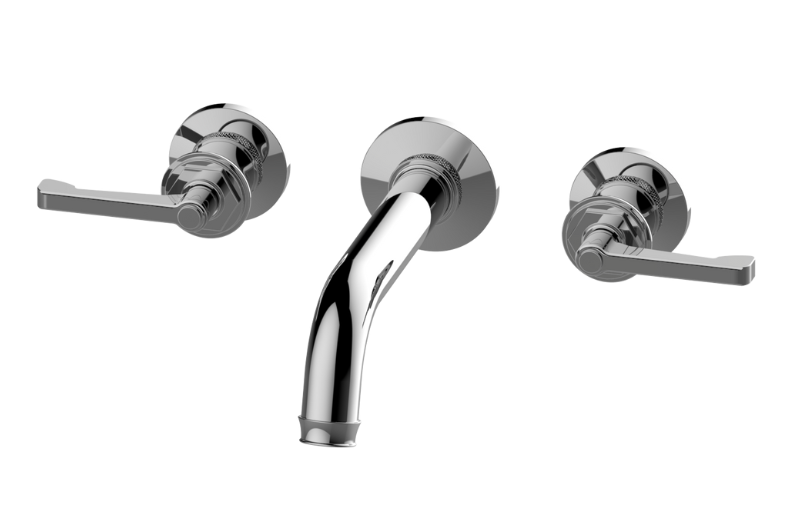Graff G-11678-R4**-LM60B-AU-T - Vignola Three-Hole Wall-Mounted Tub Filler With 9-3/16" Spout With Marble Inserts