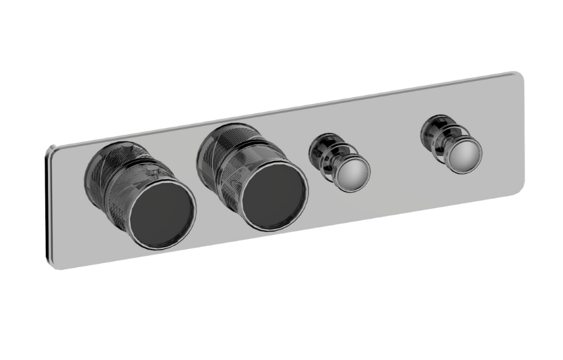 Graff G-18012HBQ-AU-T - Traditional 2-Button Paired Knob Oblique Knurl Horizontal Trim
