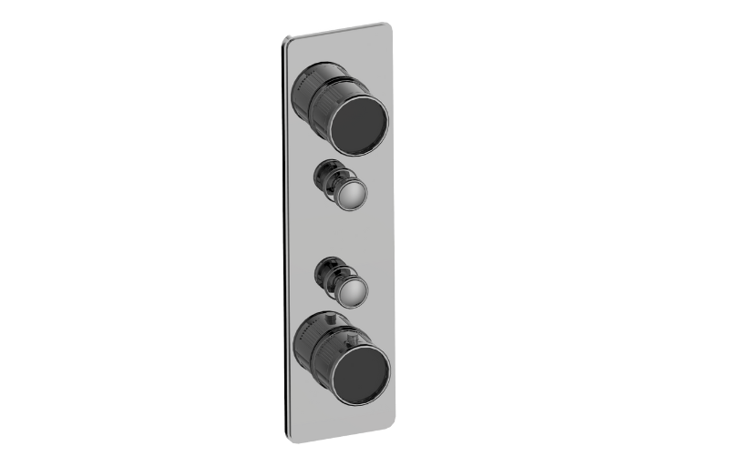 Graff G-18012VAF-BAU-T - Traditional 2-Button Split Knob Fluted Knurl Vertical Trim