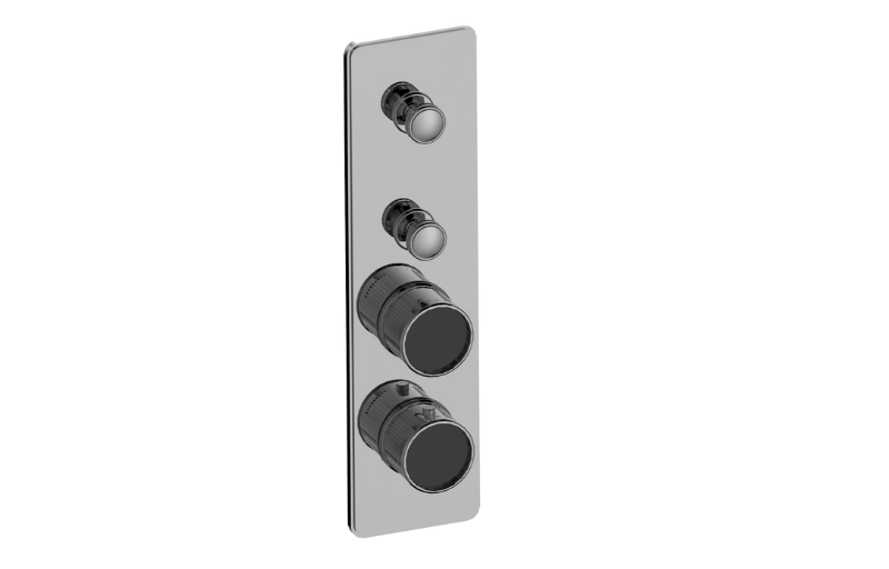 Graff G-18012VBF-AU-T - Traditional 2-Button Paired Knob Fluted Knurl Vertical Trim