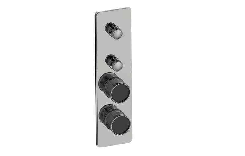 Graff G-18012VBQ-BB-T - Traditional 2-Button Paired Knob Oblique Knurl Vertical Trim