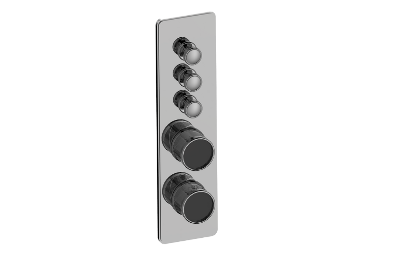 Graff G-18013VBQ-AU-T - Traditional 3-Button Paired Knob Oblique Knurl Vertical Trim