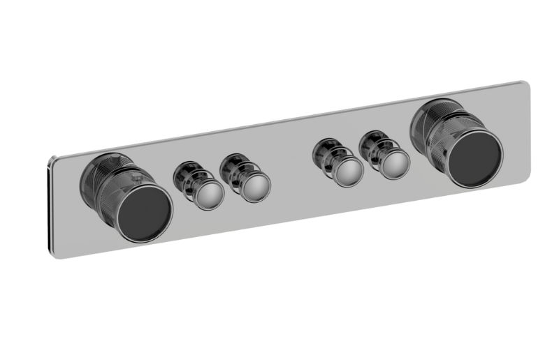 Graff G-18014HAQ-AU-T - Traditional 4-Button Split Knob Oblique Knurl Horizontal Trim