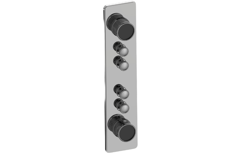 Graff G-18014VAD-AU-T - Traditional 4-Button Split Knob Diamond Knurl Vertical Trim