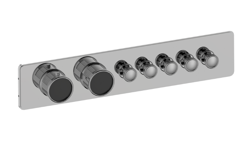Graff G-18015HBF-AU-T - Traditional 5-Button Paired Knob Fluted Knurl Horizontal Trim