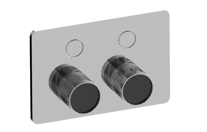 Graff G-18022CCQ-AU-T - Contemporary 2-Button Oblique Knurl Compact Trim