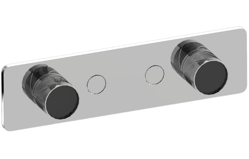 Graff G-18022HAQ-AU-T - Contemporary 2-Button Split Knob Oblique Knurl Horizontal Trim