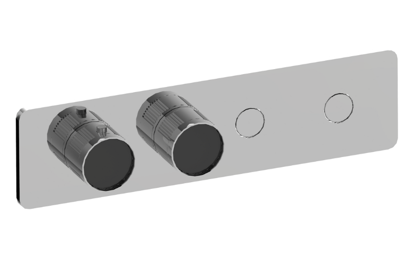 Graff G-18022HBF-AU-T - Contemporary 2-Button Paired Knob Fluted Knurl Horizontal Trim