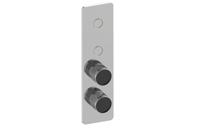 Graff G-18022VBD-AU-T - Contemporary 2-Button Paired Knob Diamond Knurl Vertical Trim