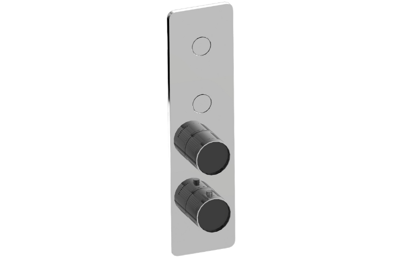 Graff G-18022VBF-AU-T - Contemporary 2-Button Paired Knob Fluted Knurl Vertical Trim