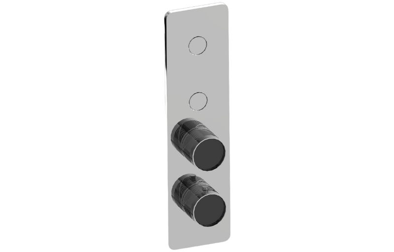 Graff G-18022VBQ-AU-T - Contemporary 2-Button Paired Knob Oblique Knurl Vertical Trim