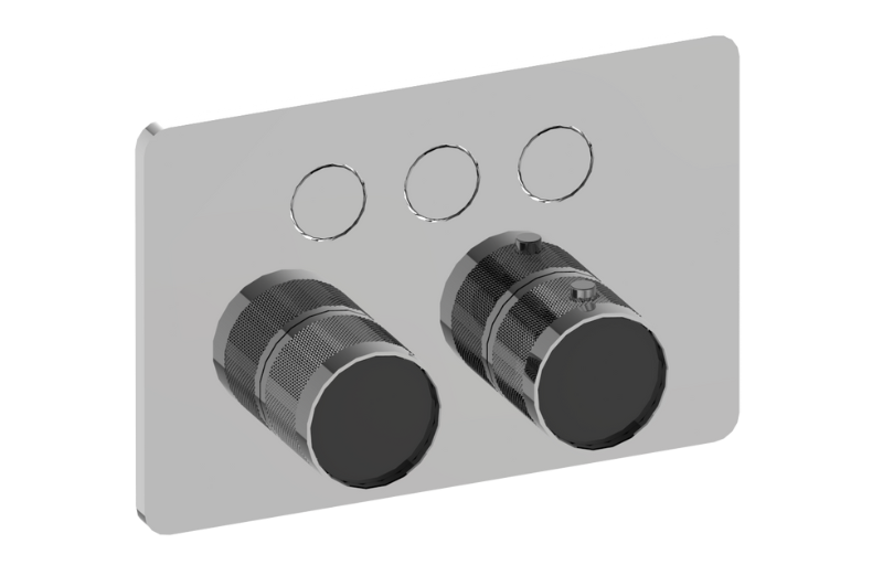 Graff G-18023CCF-AU-T - Contemporary 3-Button Fluted Knurl Compact Trim