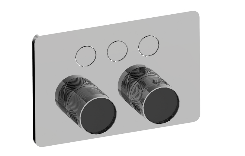 Graff G-18023CCQ-BB-T - Contemporary 3-Button Oblique Knurl Compact Trim
