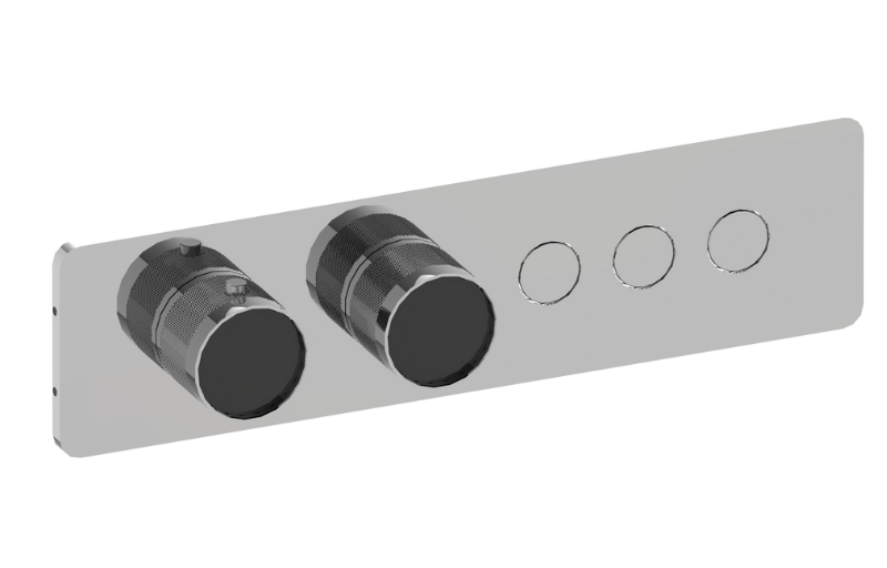 Graff G-18023HBD-BB-T - Contemporary 3-Button Paired Knob Diamond Knurl Horizontal Trim