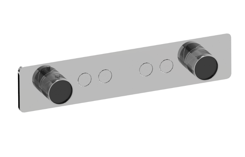 Graff G-18024HAQ-AU-T - Contemporary 4-Button Split Knob Oblique Knurl Horizontal Trim