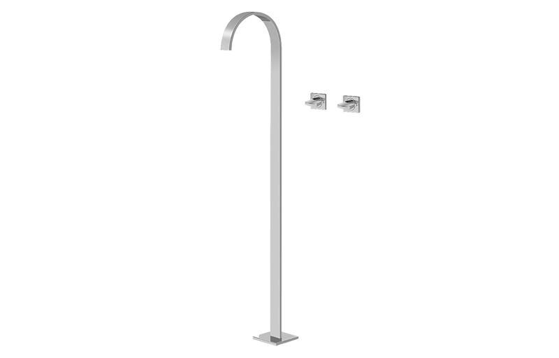 Graff G-1815-C14U-BK - Floor-Mounted Vessel Filler W/Wall-Mounted Handles