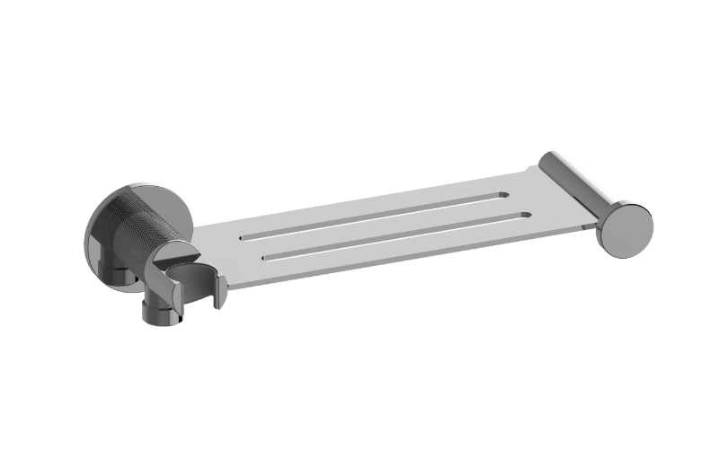 Graff G-19401CD-AU - Contemporary Integrated Elbow, Bracket, Shelf, And Hook Diamond Knurled