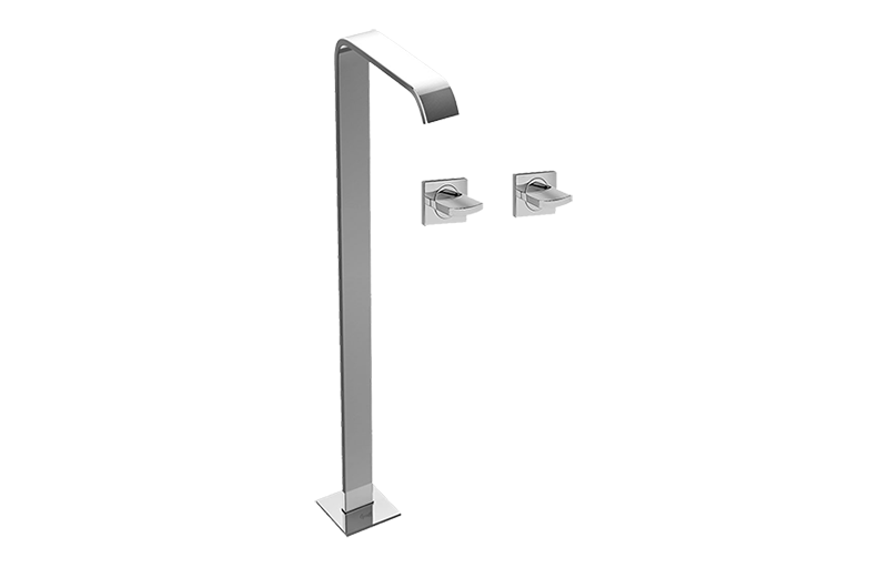 Graff G-3615-C14U-BK - Floor-Mounted Vessel Filler With Deck-Mounted Handles (Rough And Trim)