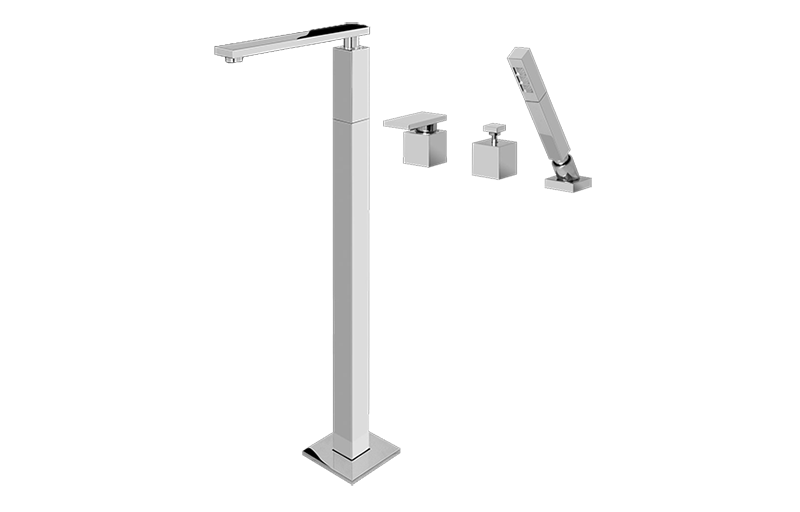 Graff G-3753-LM31-AU - Floor-Mounted Tub Filler W/Deck Mounted Handshower & Diverter