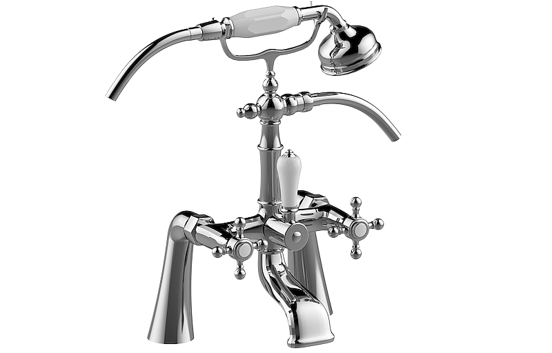 Graff G-3890-C2-BAU - Exposed Deck-Mounted Tub Filler W/Handshower Set
