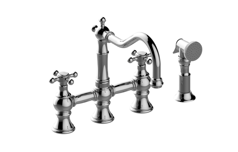 Graff G-4846-C2-BG - Bridge Kitchen Faucet With Side Spray