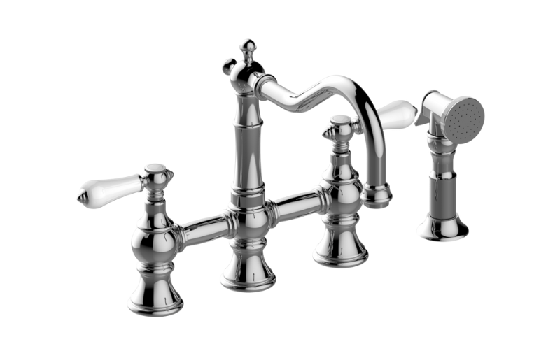 Graff G-4846-LC1-BB - Bridge Kitchen Faucet With Side Spray