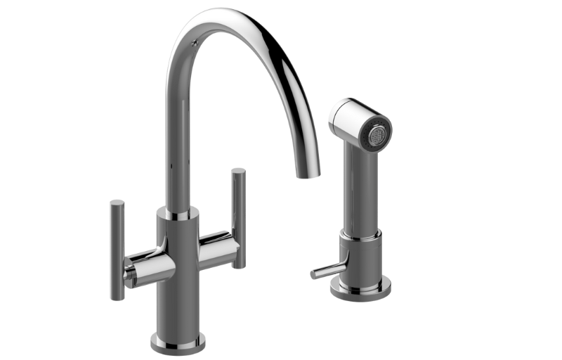 Graff G-5676-LM49D-BAU - Single-Hole Two-Handle Bar/Prep Faucet With Independent Side Spray