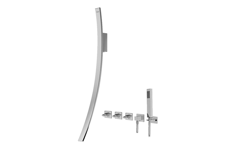 Graff G-6054-C14U-BB - Wall-Mounted Tub Filler W/Wall-Mounted Handles & Handshower Set
