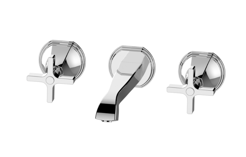 Graff G-6878-C15B-AU-T - Finezza Uno Three-Hole Wall-Mounted Tub Filler With 7-1/2" Spout